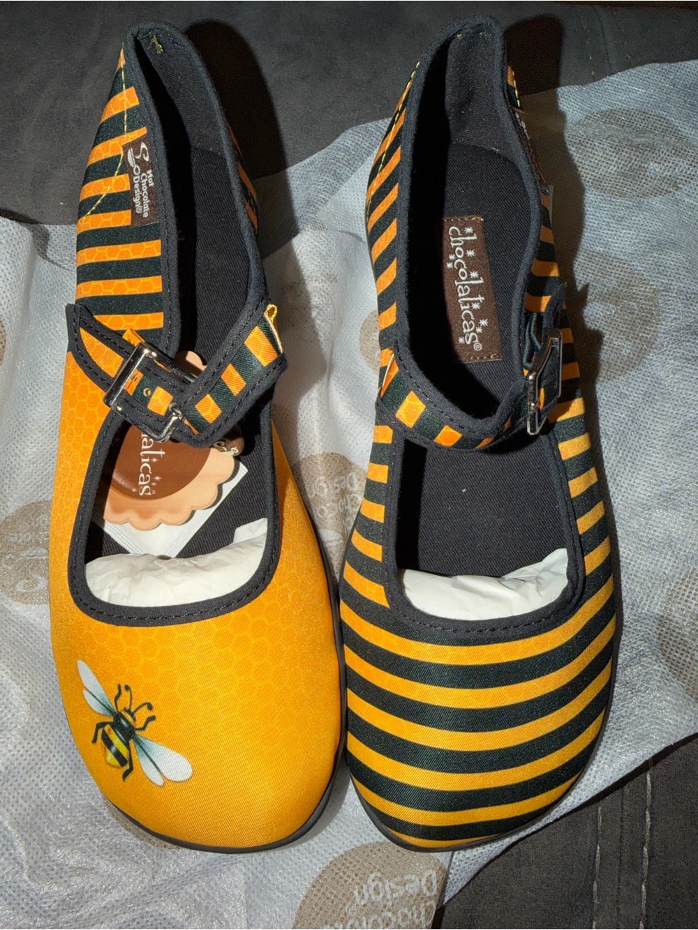Hot Chocolate Design Chocolaticas Honey Bee Mary Jane Flats Size 35 NIB